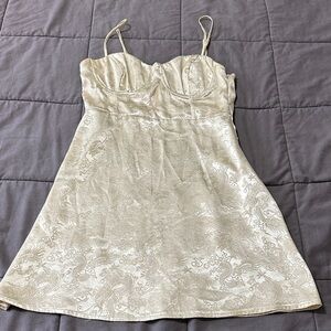 Princess Polly Cream Mini Dress with Spaghetti Straps